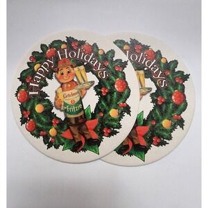 Christmas Happy Holidays Getteman‎ Fritzie Beer Coasters
